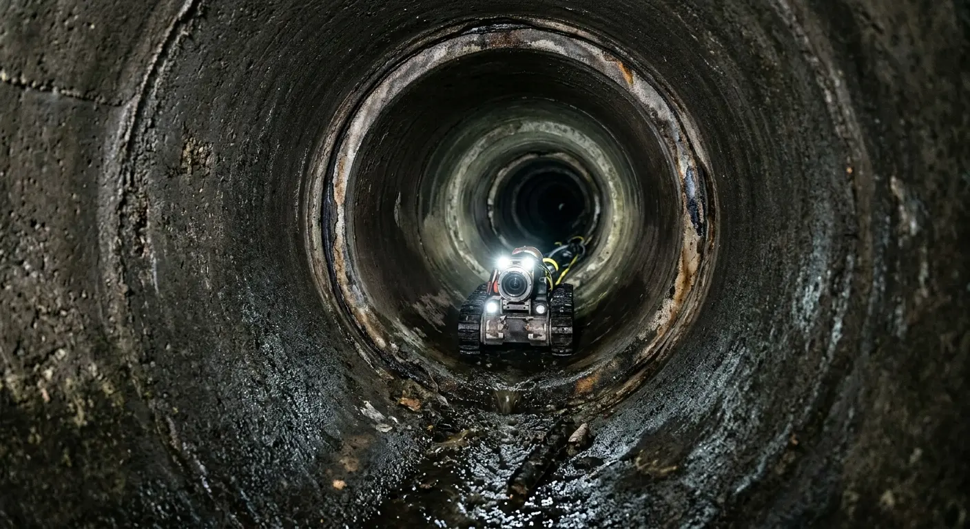 Robotic sewer camera inspecting pipe interior for Sewer Line Repair in Mentor-on-the-Lake